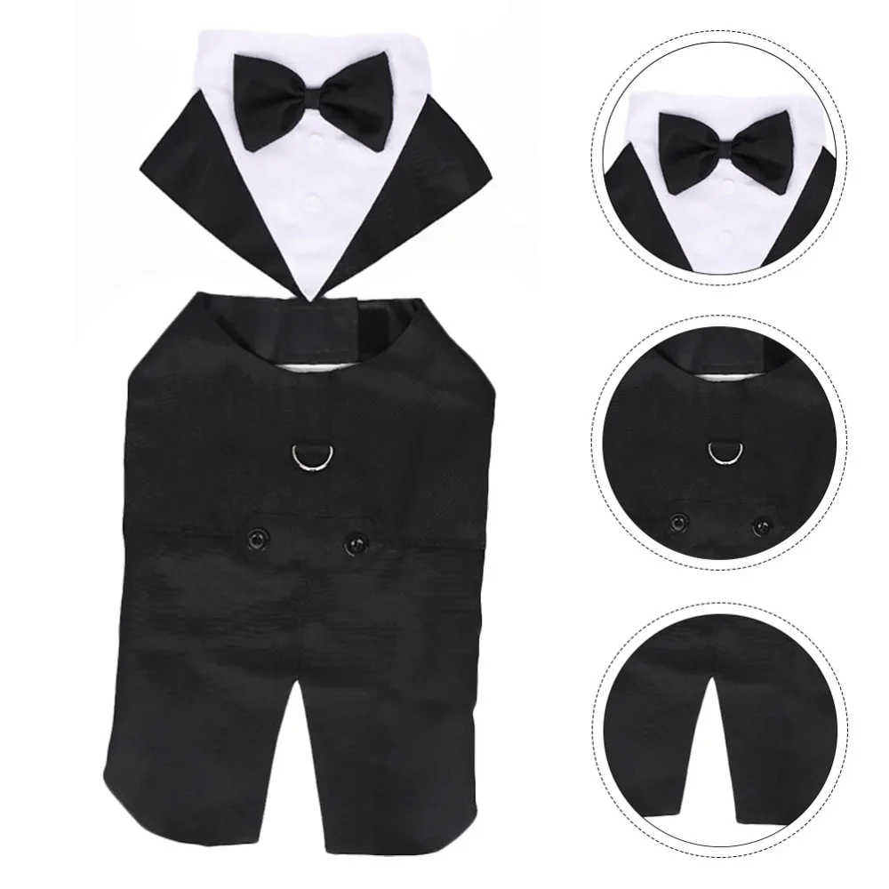 Suit Supply Wedding Party - เสื้อผ้าสุนัขสำหรับงานแต่งงาน เสื้อเชิ้ตแฟชั่นสำหรับงานปาร์ตี้ ชุดสูทอย่างเป็นทางการ พร้อมเนคไท โบว์ไท ชุดทักซิโด้
