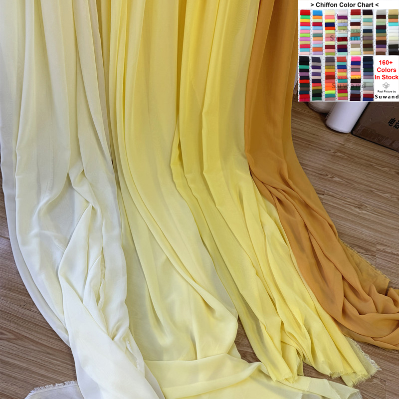 Wedding Backdrop Curtain - ผ้าชิฟฟ่อนสีเหลืองสีส้มสำหรับเจ้าสาวการตกแต่งงานแต่งงานงานเลี้ยงผ้าจอร์เจียแบบทำมือแบบทำมือวัสดุผ้ากระโปรงชุดเดรส