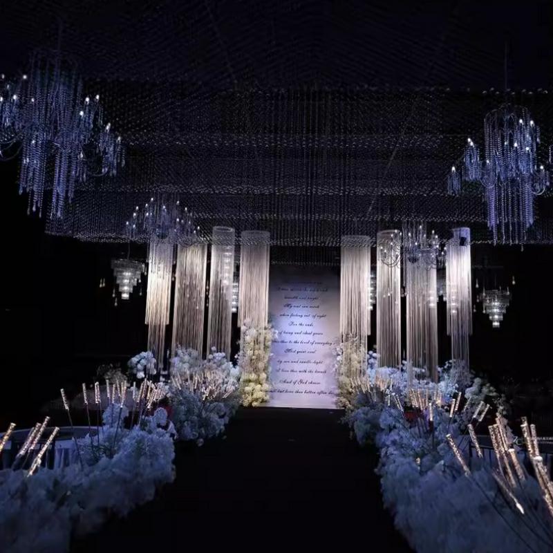 ม่านเส้นใยสีขาวแบบเข้ารหัส 3 ช - Wedding Backdrop Curtain บทวิจารณ์และราคา