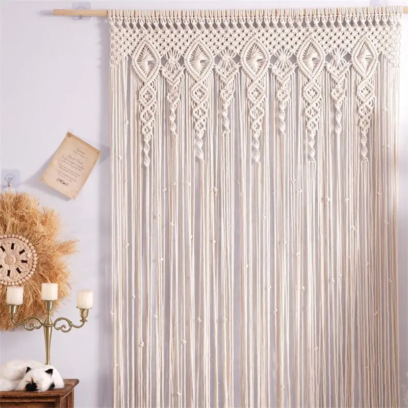 ม่านแขวนผ้าม่านติดผนังผ้าถักด้ - Wedding Backdrop Curtain บทวิจารณ์และราคา