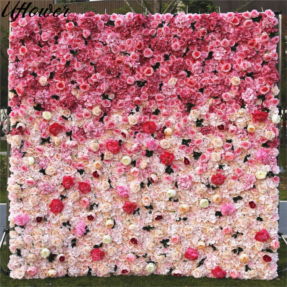 Uflower ผนังดอกกุหลาบ 5D แบบไล - Wedding Backdrop Curtain บทวิจารณ์และราคา