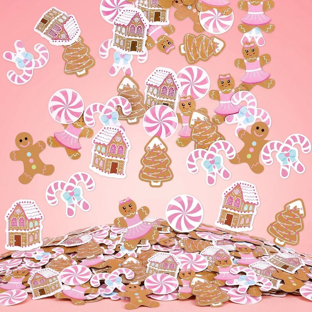 330 ชิ้น คอนเฟตติขนมปังขิงสีชม - Papercraft Supply Confetti บทวิจารณ์และราคา