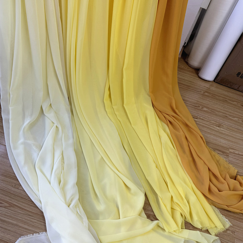 สีขาวสีเหลืองผ้าชีฟองเจ้าสาวงา - Wedding Backdrop Curtain บทวิจารณ์และราคา