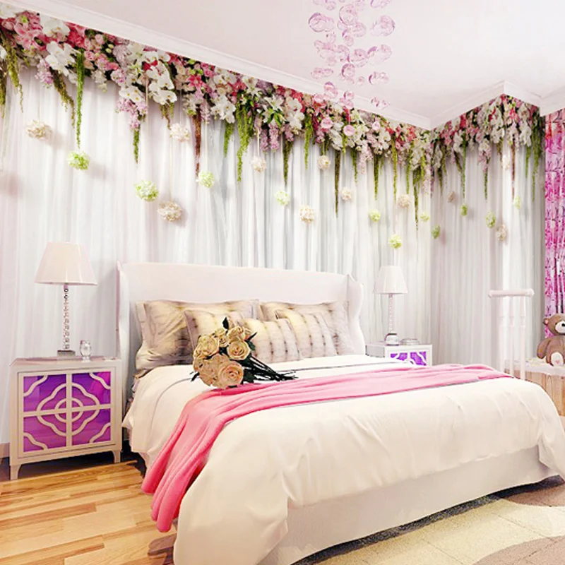 ผนังที่กําหนดเองผ้าแฟชั่นดอกไม - Wedding Backdrop Curtain บทวิจารณ์และราคา