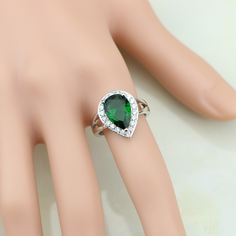 Water Drop 925แหวนเงินCubic Zi - Wedding Z บทวิจารณ์และราคา
