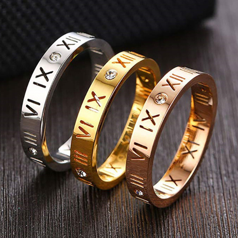 แหวนตัวเลขโรมันกลวงสแตนเลสแหวน - Wedding Z บทวิจารณ์และราคา